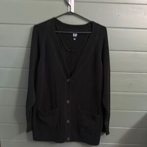 GAP Black Knit Cardigan Sweater